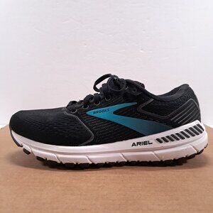 Brooks Ariel 20 Shoes Women 8 B Black Blue Athletic Running Sneakers 1203151B064